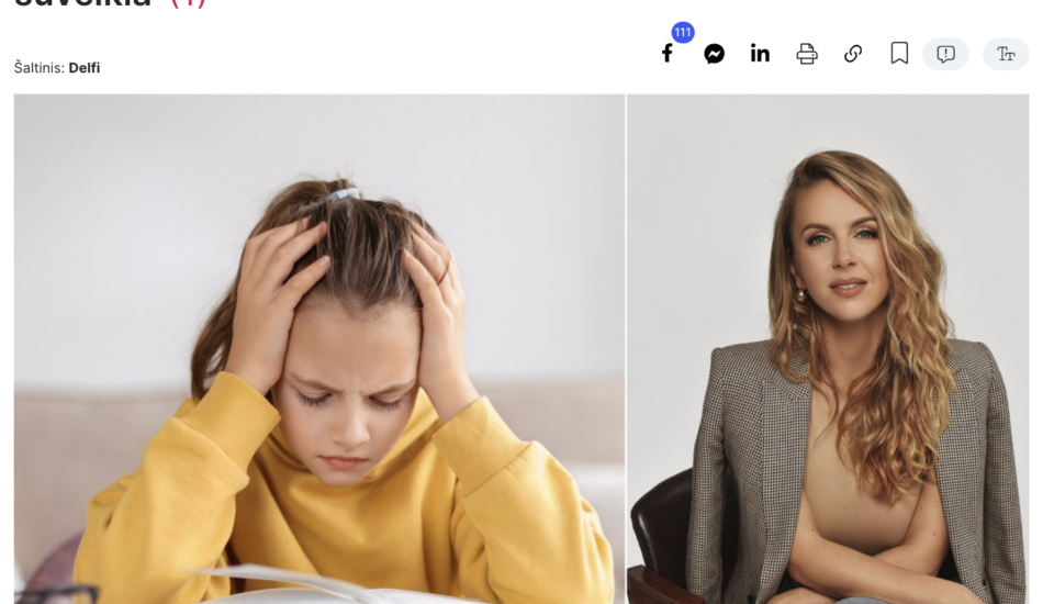 Kristina Busilaitė „Delfi“ straipsnio apie vaikų motyvaciją mokytis nuotraukoje Kopijuoti