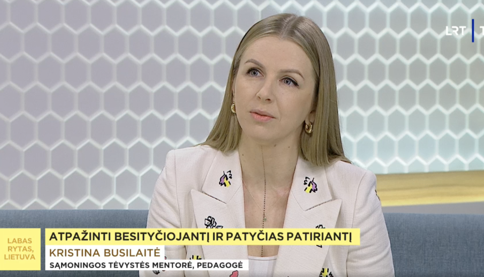 Kristina Busilaitė LRT laidoje „Labas rytas, Lietuva“ kalba apie patyčias tarp vaikų